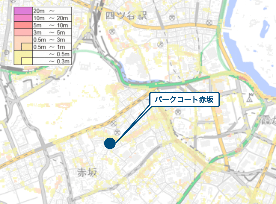 パークコート赤坂周辺のハザードマップ