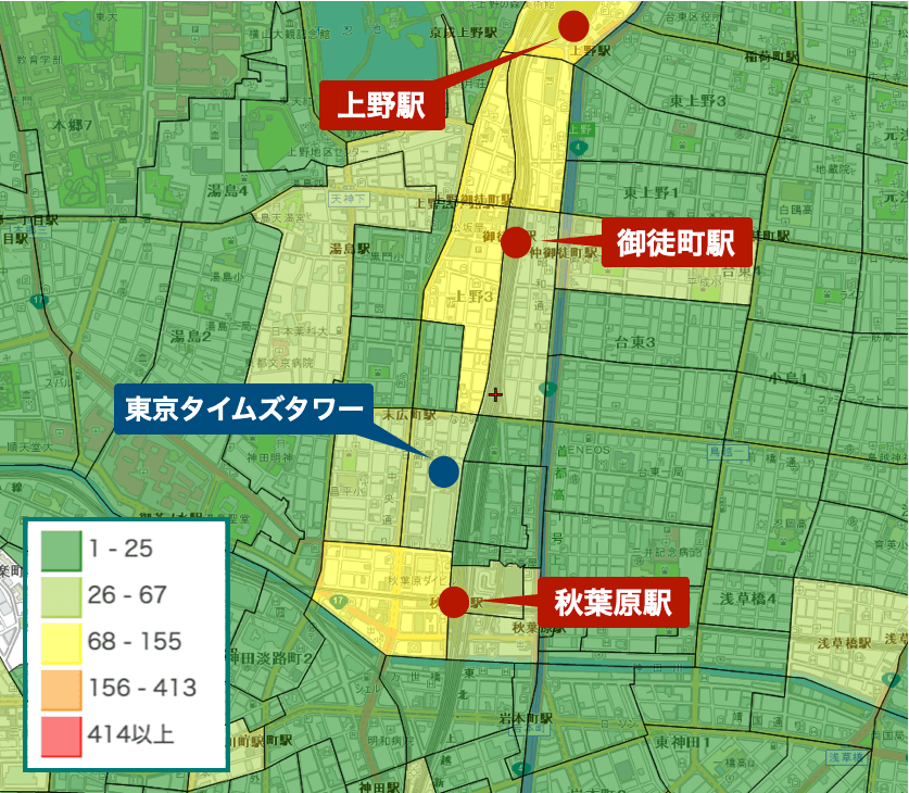 東京タイムズタワー周辺の治安