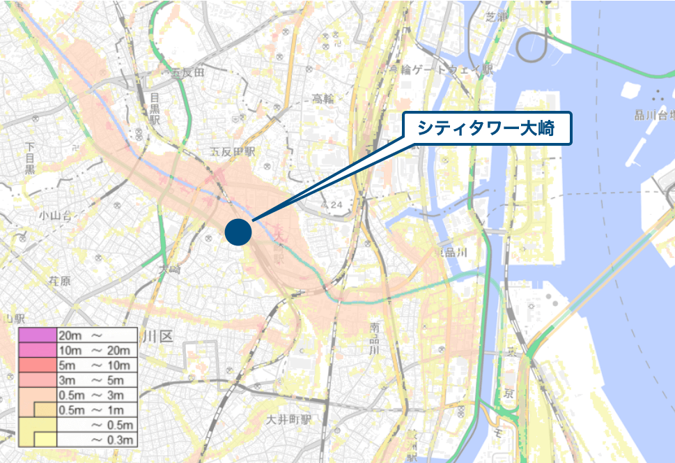 シティタワー大崎のハザードマップ