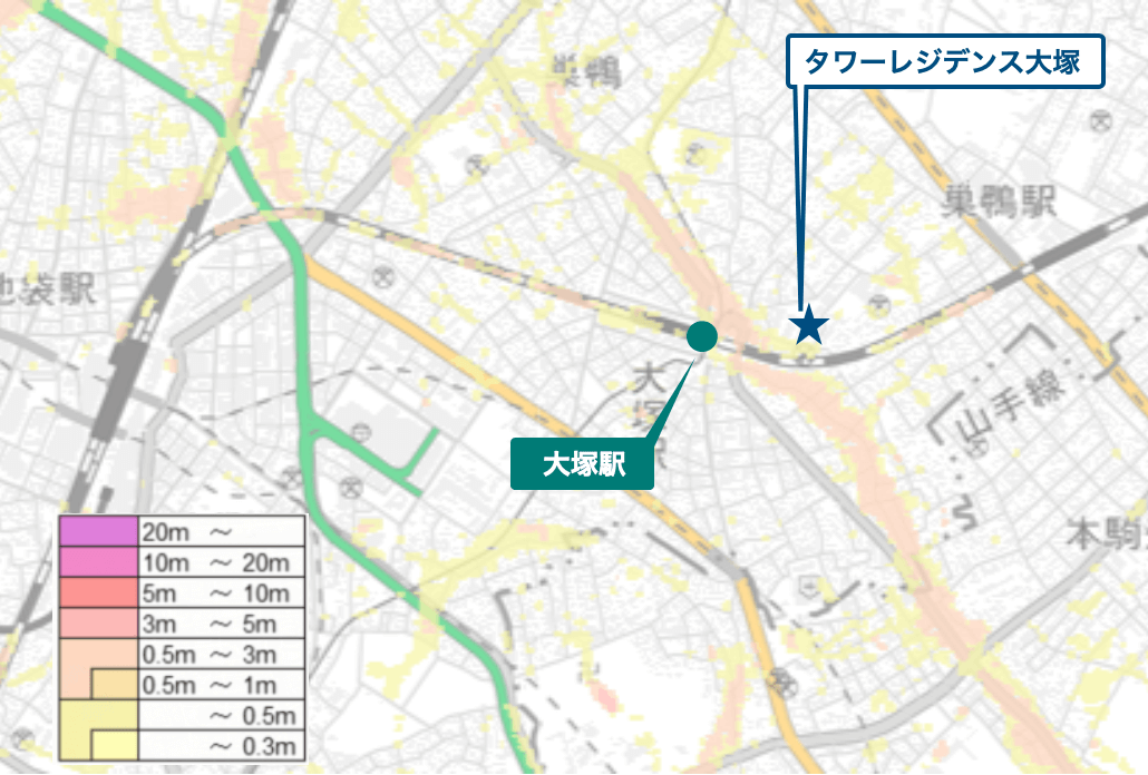 タワーレジデンス大塚のハザードマップ