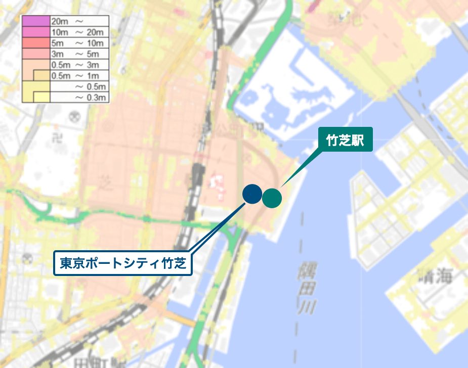 東京ポートシティ竹芝周辺のハザードマップ