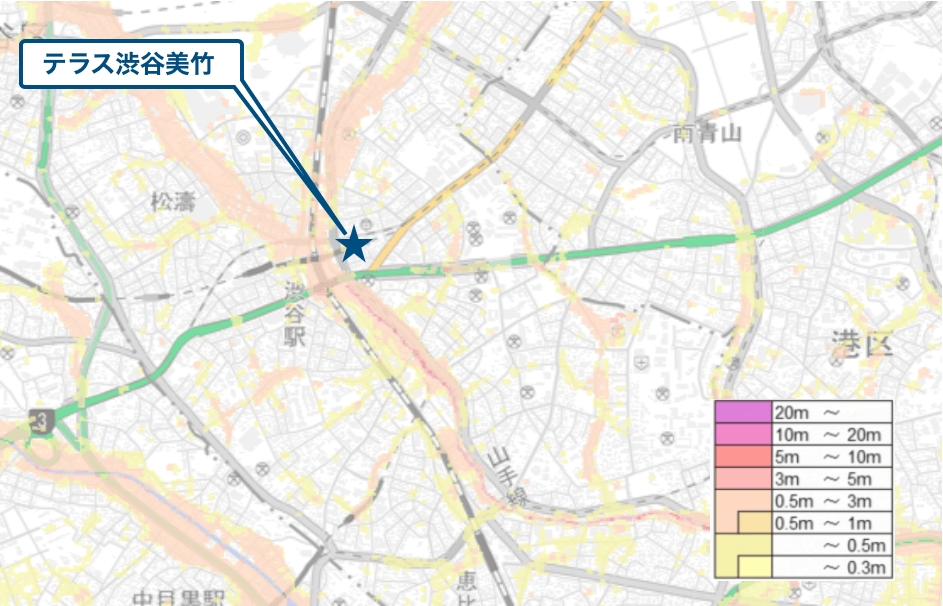 テラス渋谷美竹のハザードマップ