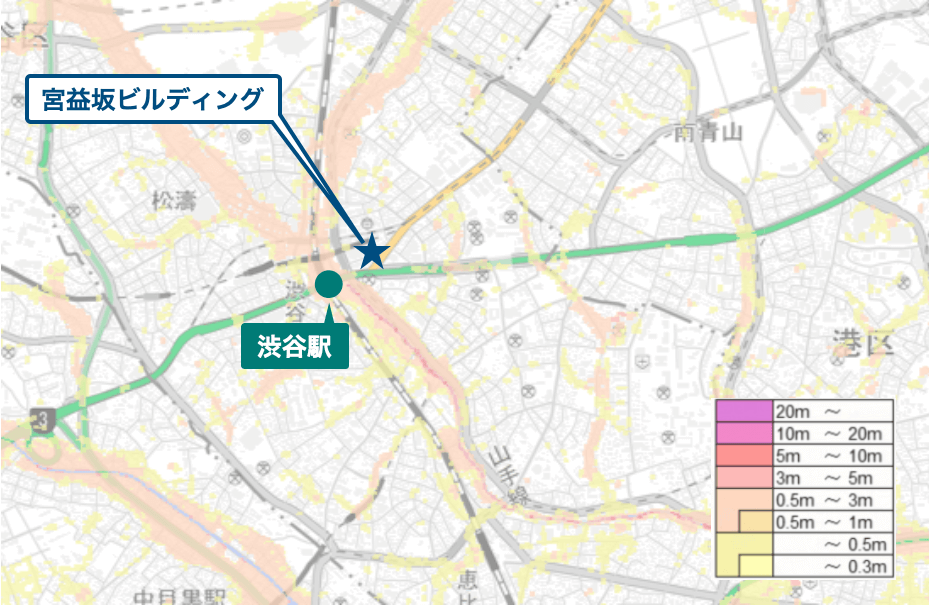 宮益坂ビルディングのハザードマップ
