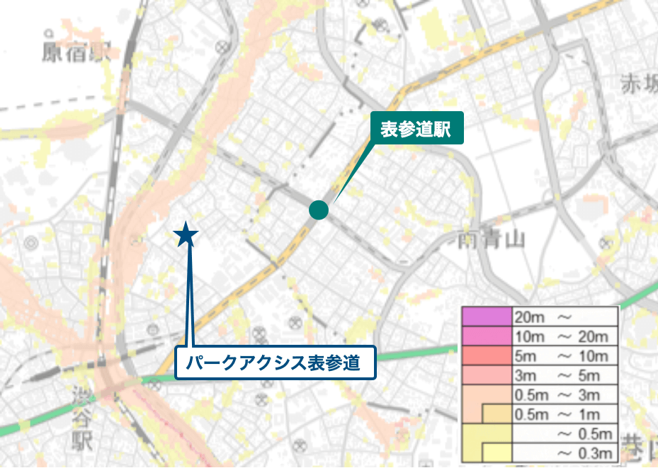 パークアクシス表参道のハザードマップ
