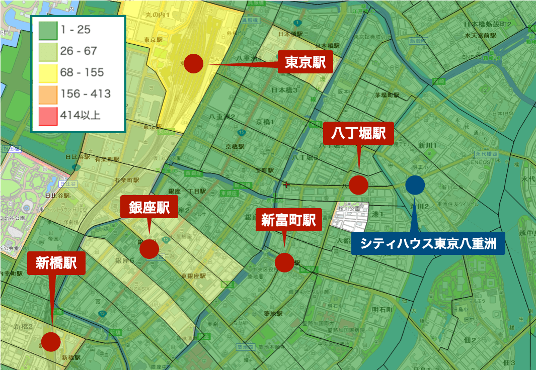 シティハウス東京八重洲周辺の治安