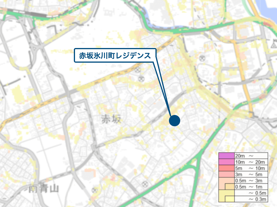 赤坂氷川町レジデンス周辺のハザードマップ