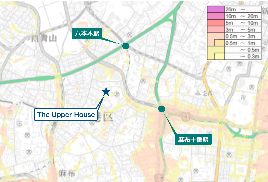 The Upper House周辺のハザードマップ