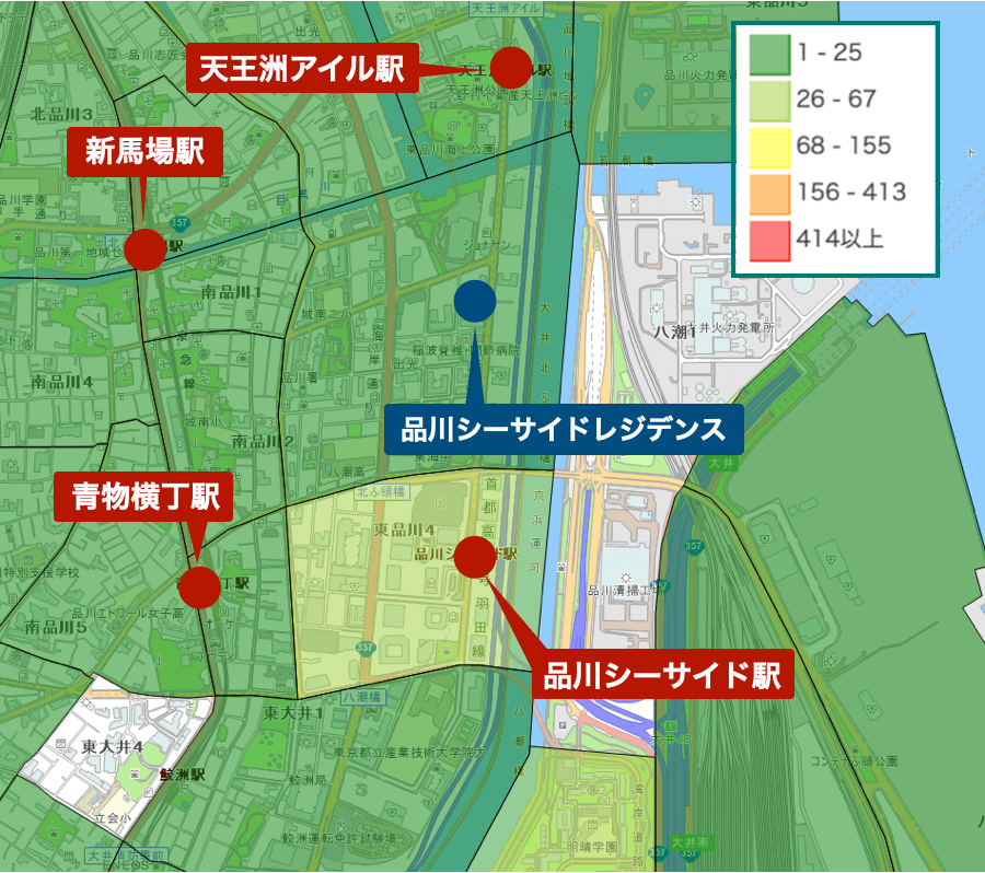 品川シーサイドレジデンシス周辺の治安