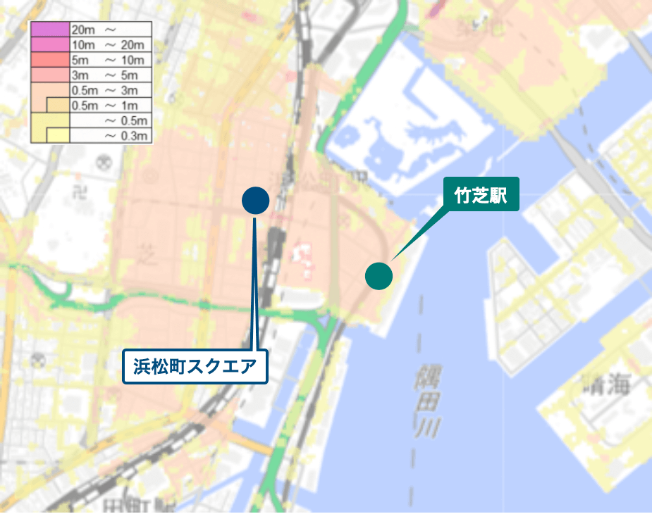 浜松町スクエア周辺のハザードマップ