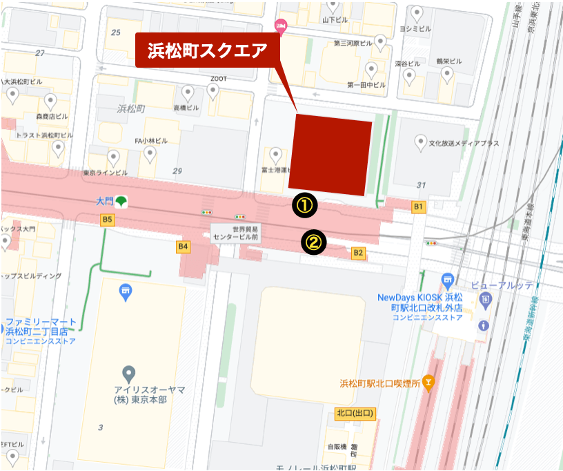 浜松町スクエア周辺のバス停