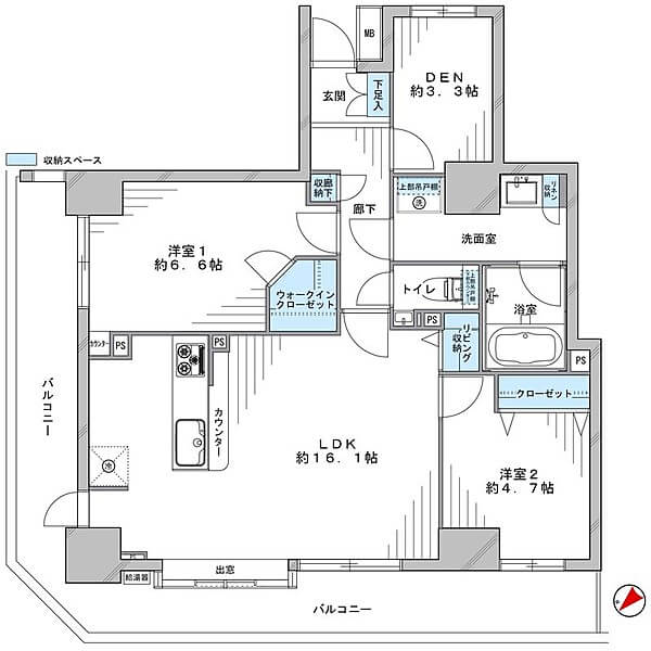 ライオンズタワー池袋の間取り