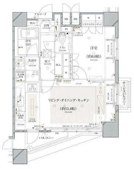 ファーストリアルタワー新宿の室内