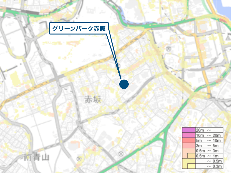 グリーンパーク赤阪周辺のハザードマップ
