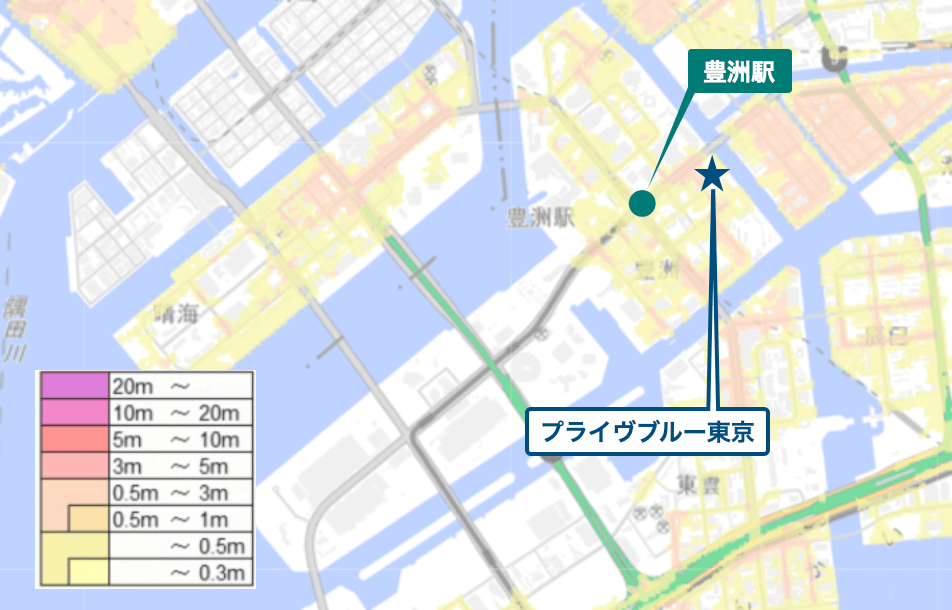 プライヴブルー東京周辺のハザードマップ