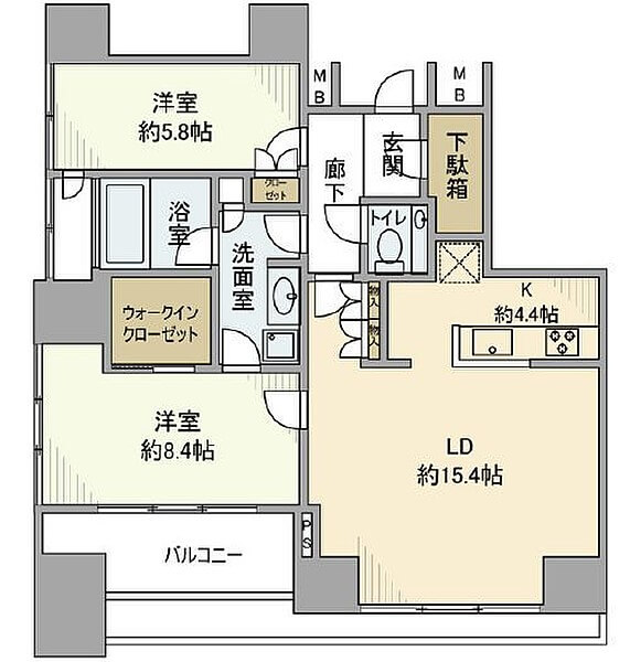 プラウドタワー二子玉川の間取り