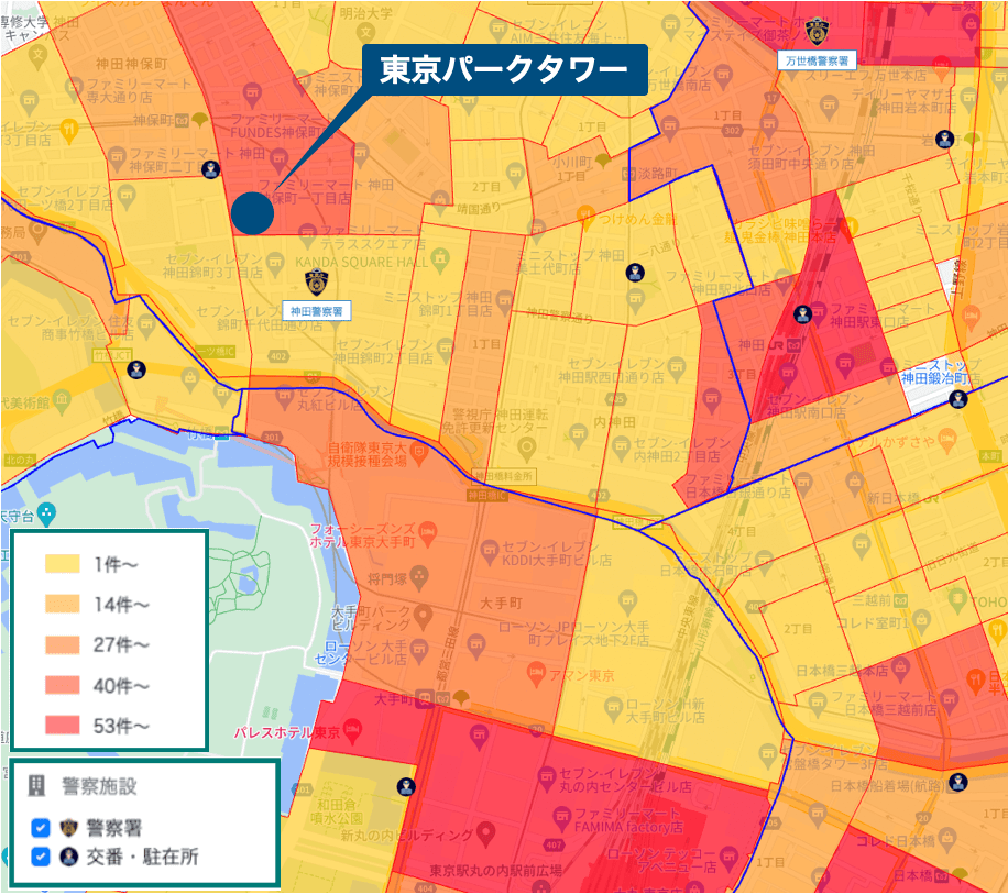 東京パークタワー周辺の治安