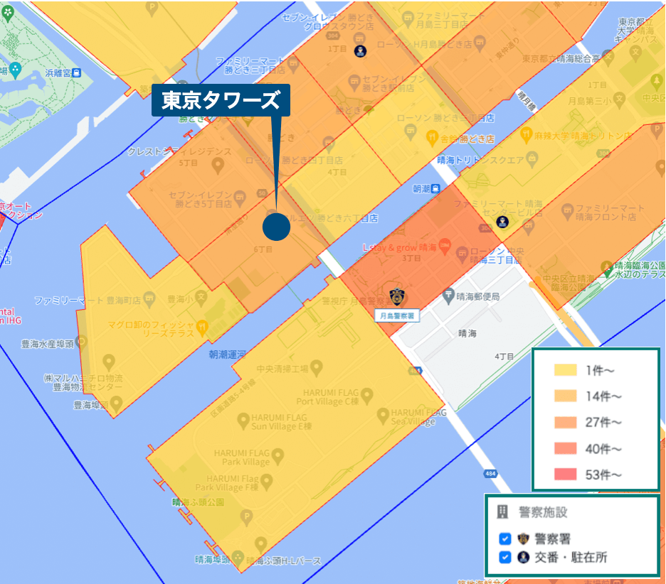 東京タワーズ周辺の治安