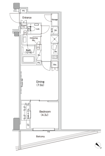 ・パークハビオ渋谷クロスの間取り