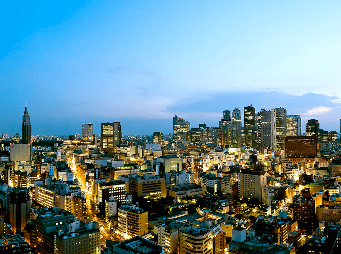 コンフォリア新宿イーストサイドタワーから見える西新宿の夜景